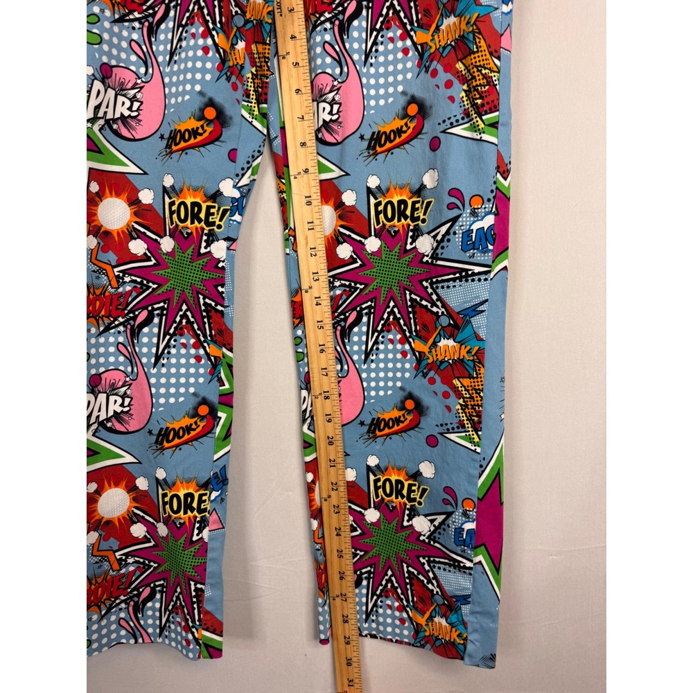 Royal & Awesome Mens Golf Pants Comic Book‎ Partoon Print Blue Men 36X30 - Picture 9 of 11
